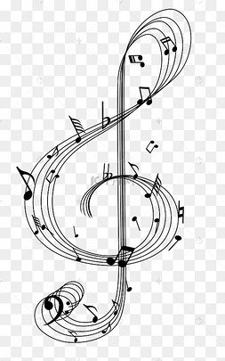 可爱萌动黑白音符五线谱ps路径可17