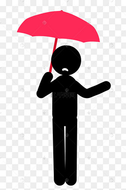 孤独的小人打伞的图片图片