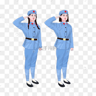 建军节女红军png