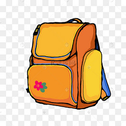 橘色卡通书包双肩包