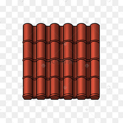 大红色矢量卡通瓦片