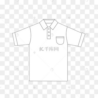 翻领t恤手绘矢量图