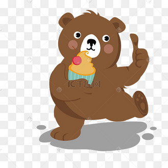 吃蛋糕的小熊免抠图