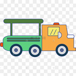 卡通玩具车矢量图