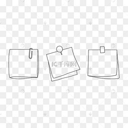 手绘卡通方形线条便签纸边框