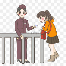 春运火车检票png