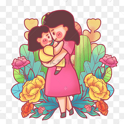 深情对望的两母女