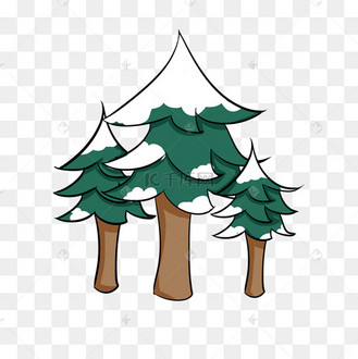 冬季落雪的松树