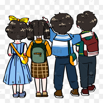 卡通背影