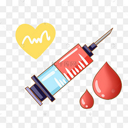 手绘抽血针管插画