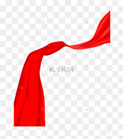 png下载psd两条红色卡通绸子下载 png下载psd卡通手绘红色布料绸缎