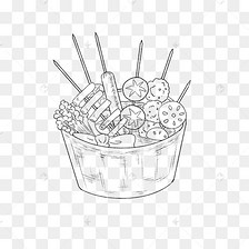 线描食物四川串串