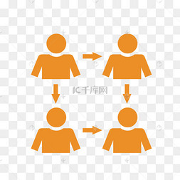 矢量卡通简洁扁平化人物轮流对话