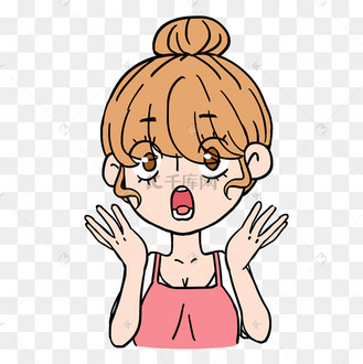 卡通惊讶的表情的女性设计