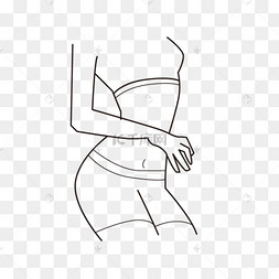 性感瘦身减肥手绘线条