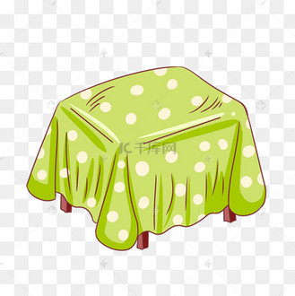 手绘绿色的餐桌插画
