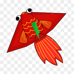 紫色的蝴蝶风筝插画红色的动物风筝插画中国风手绘燕子风筝红色金鱼