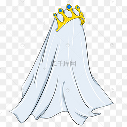 新娘头纱皇冠插画