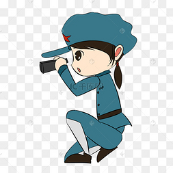 革命人物红军女指挥员插画