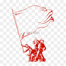 建军节军人剪影