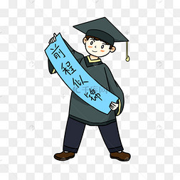 毕业季男生学士服祝福