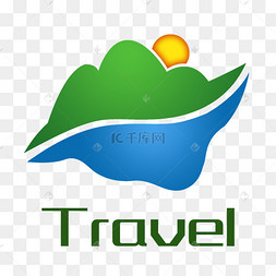 绿色云朵logo滑雪的 logo 设计元素蓝色地球旅游logo户外徒步旅行爬山