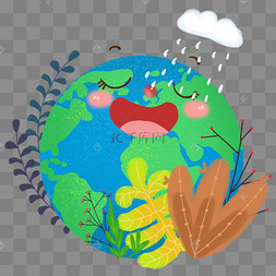 卡通绿色世界地球日