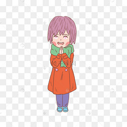 冬季冬日拜佛女孩