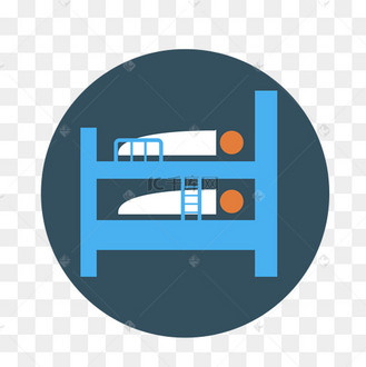 单位宿舍单人双层床矢量图标免抠图