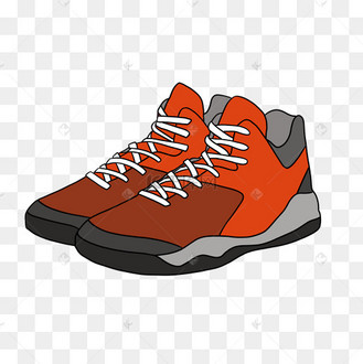 卡通手绘矢量红色球鞋