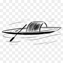 手绘水墨乌篷船插画