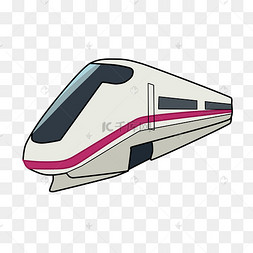 手绘行进的高铁插画