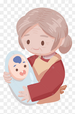 奶奶抱着婴儿