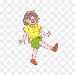 猪年踢腿的猪女孩
