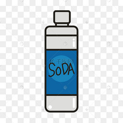 矢量卡通手绘瓶装苏打水免抠图png