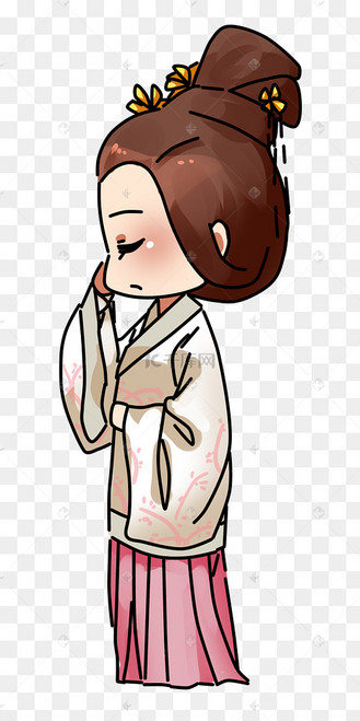 中国风复古风古风汉服侧面女性角色
