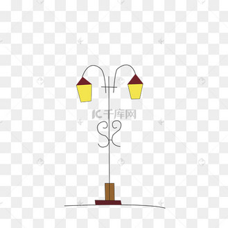 卡通简笔画小路灯png