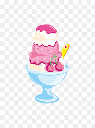卡通杯装樱桃味雪糕可商用元素