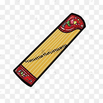 卡通黄色古筝插画