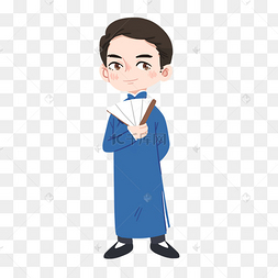 手拿扇子相声演员