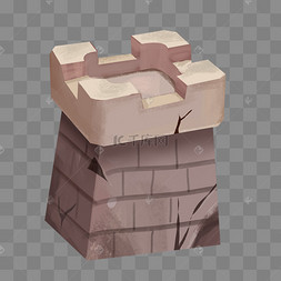原画游戏q版漂浮的岩石碉堡
