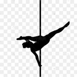 跳钢管舞的倒立女郎剪影