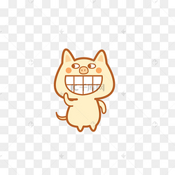 笑脸猪猪大白牙表情包下载