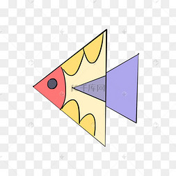 鱼样式三角形图案标志