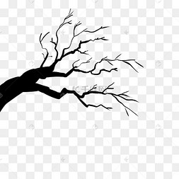 卡通树枝黑色