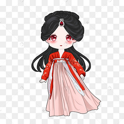 古装人物后宫妃嫔手绘插画png免抠手绘古代宫女免抠图古代嫔妃妃子