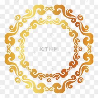中式烫金祥云团纹