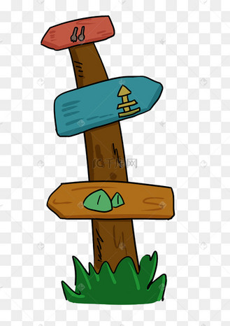 旅游路牌手绘插画