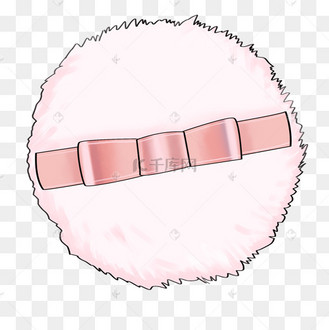 手绘美容粉扑插画