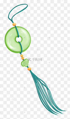 蓝色中国风玉佩